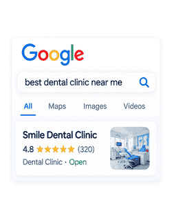 Discovering dentist in Google Maps and local 3-pack